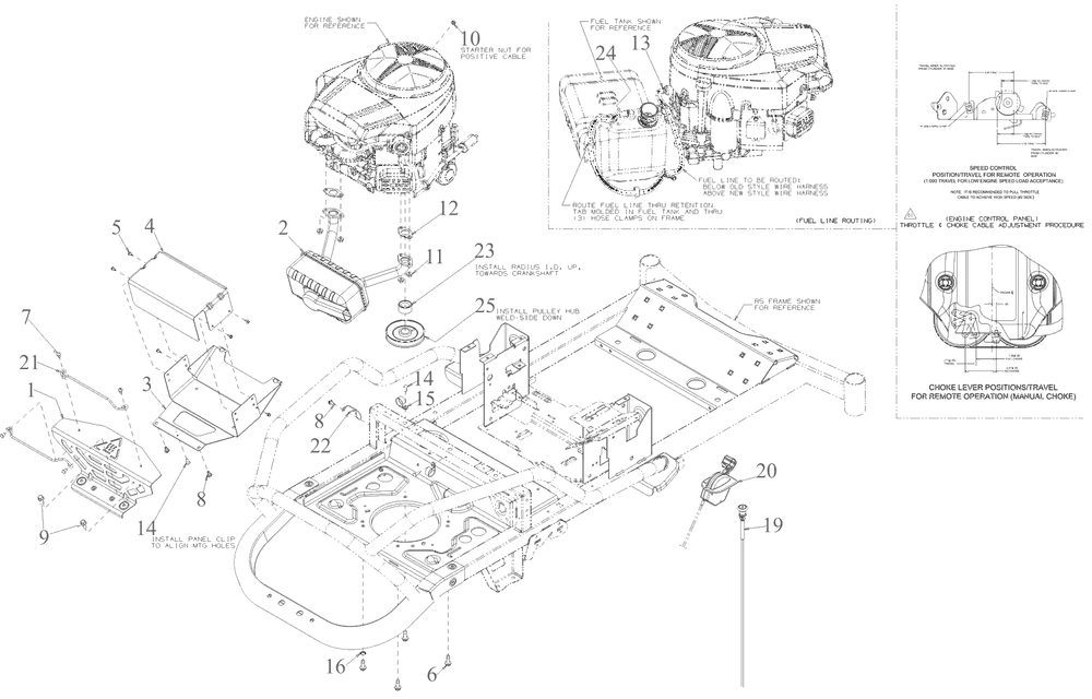 Engine Accessories Diagram and Parts List for 2024 Yard Machines Lawn Tractor